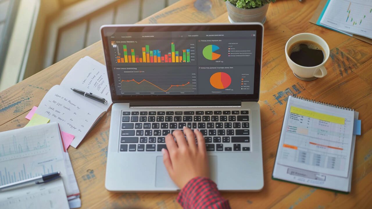 Lupa analizująca ikony branż jak moda elektronika i zdrowie